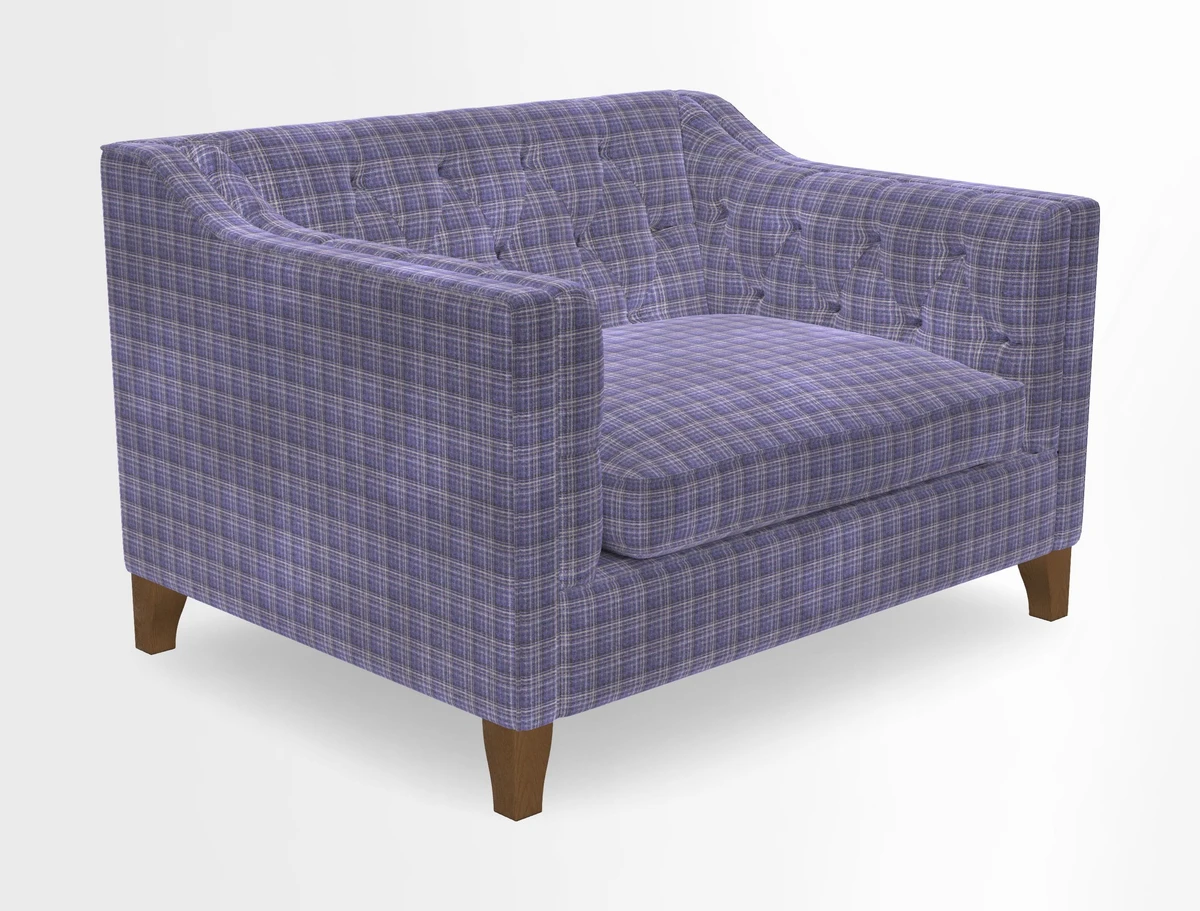Haresfield Snuggler Dipped Arms in Mohair Lichen Seat Cushion in RHS Gertrude Jekyll Meadow Flower Olive and Scatters in RHS Gertrude Jekyll Folklore Olive