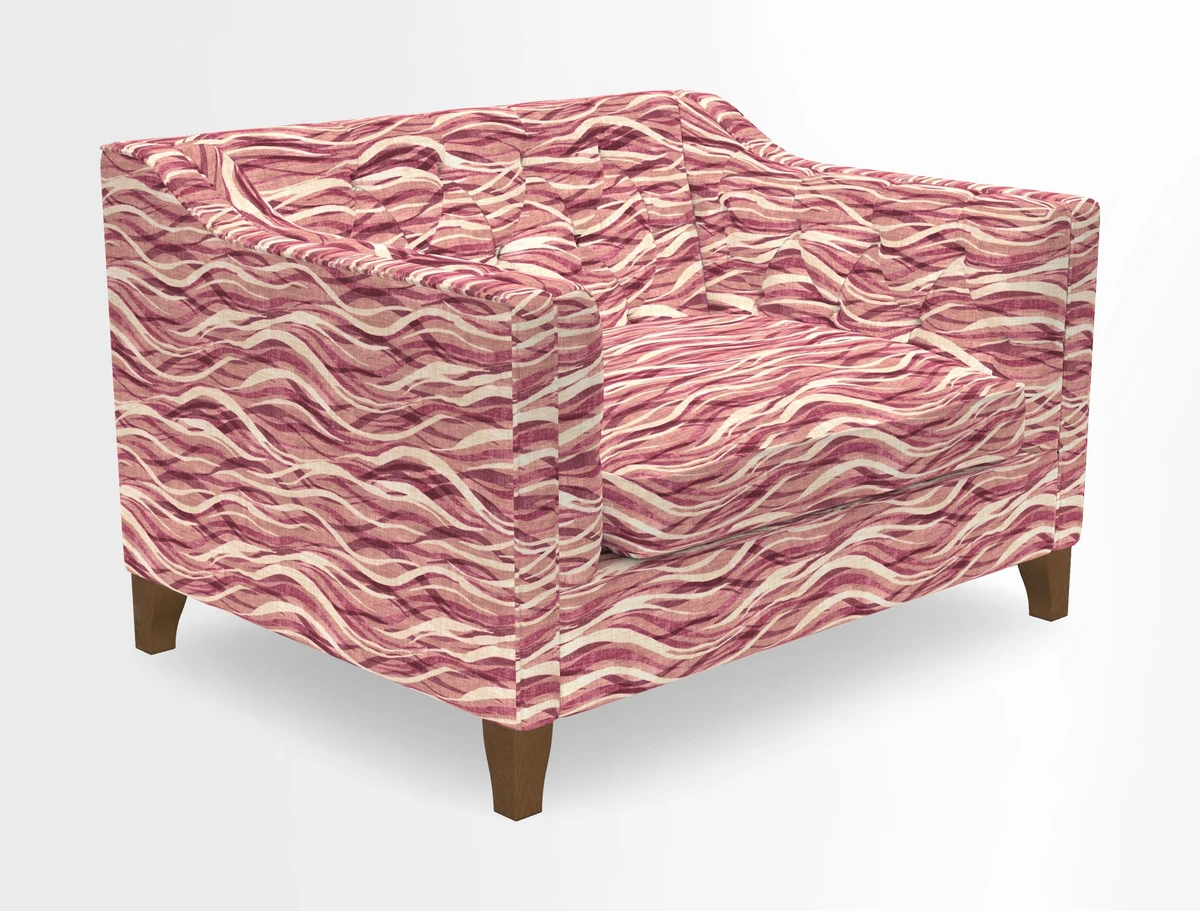 Haresfield Snuggler Dipped Arms in Mohair Lichen Seat Cushion in RHS Gertrude Jekyll Meadow Flower Olive and Scatters in RHS Gertrude Jekyll Folklore Olive