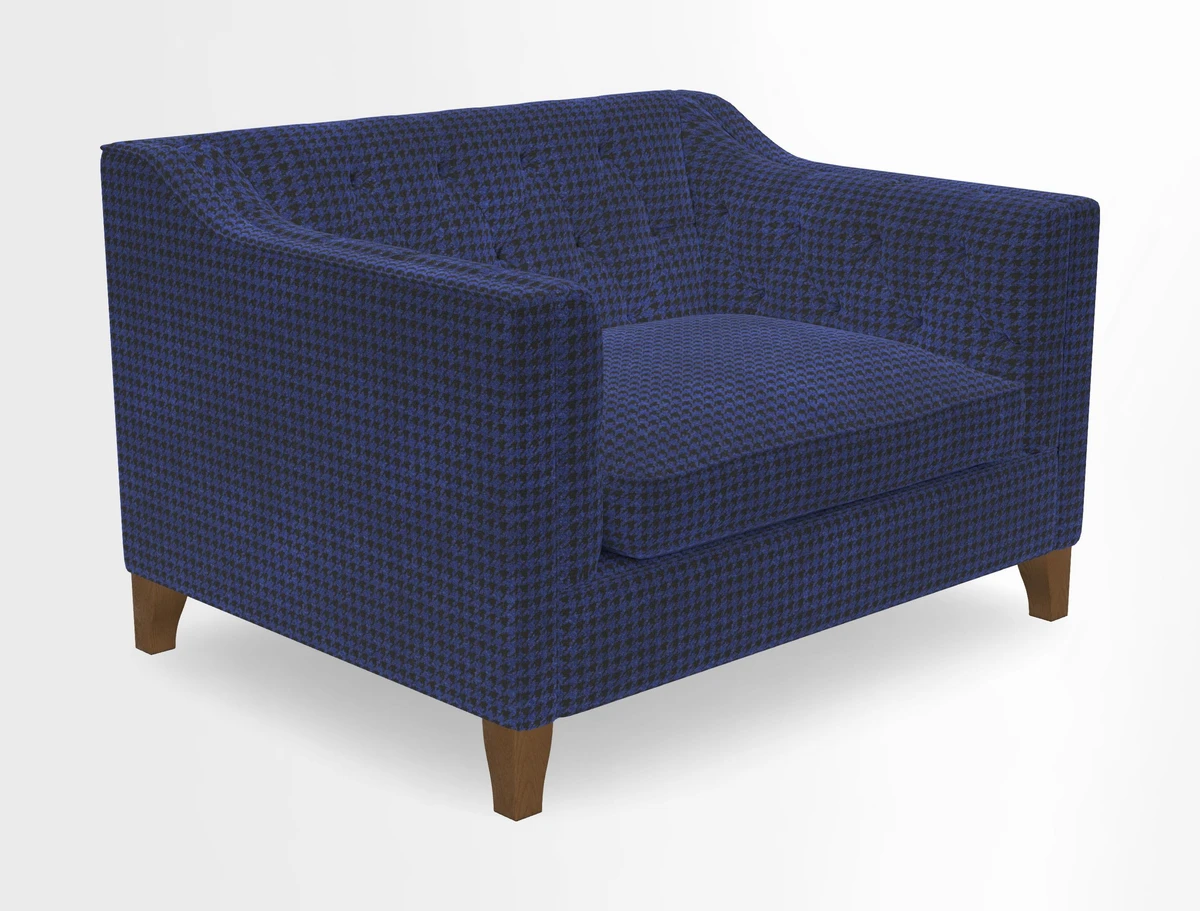 Haresfield Snuggler Dipped Arms in Mohair Lichen Seat Cushion in RHS Gertrude Jekyll Meadow Flower Olive and Scatters in RHS Gertrude Jekyll Folklore Olive