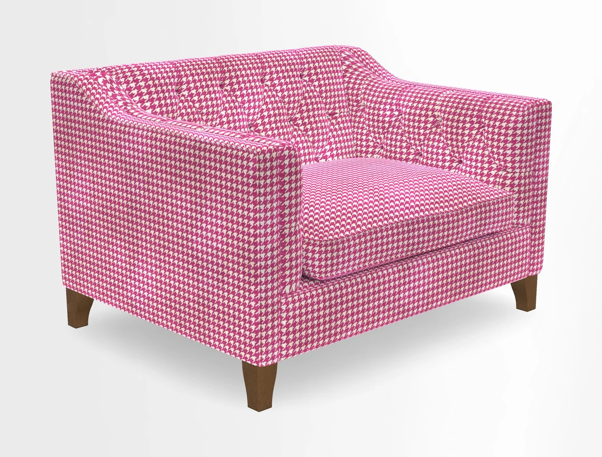 Haresfield Snuggler Dipped Arms in Mohair Lichen Seat Cushion in RHS Gertrude Jekyll Meadow Flower Olive and Scatters in RHS Gertrude Jekyll Folklore Olive