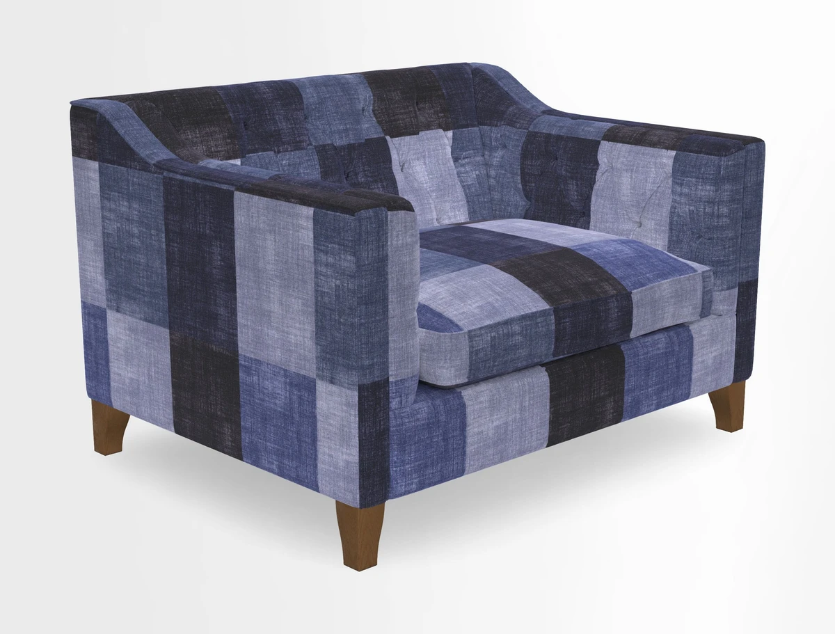 Haresfield Snuggler Dipped Arms in Mohair Lichen Seat Cushion in RHS Gertrude Jekyll Meadow Flower Olive and Scatters in RHS Gertrude Jekyll Folklore Olive