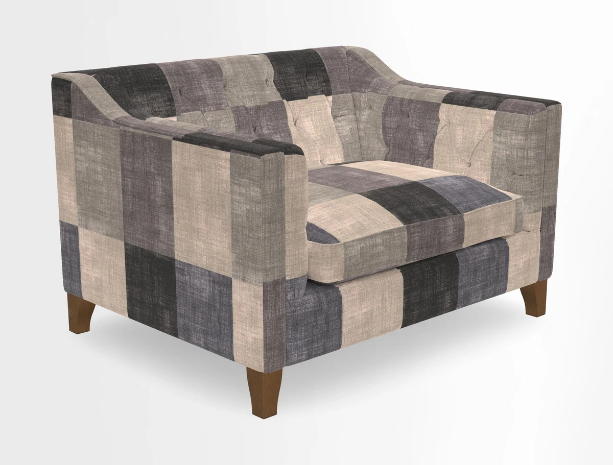Haresfield Snuggler Dipped Arms in Mohair Lichen Seat Cushion in RHS Gertrude Jekyll Meadow Flower Olive and Scatters in RHS Gertrude Jekyll Folklore Olive
