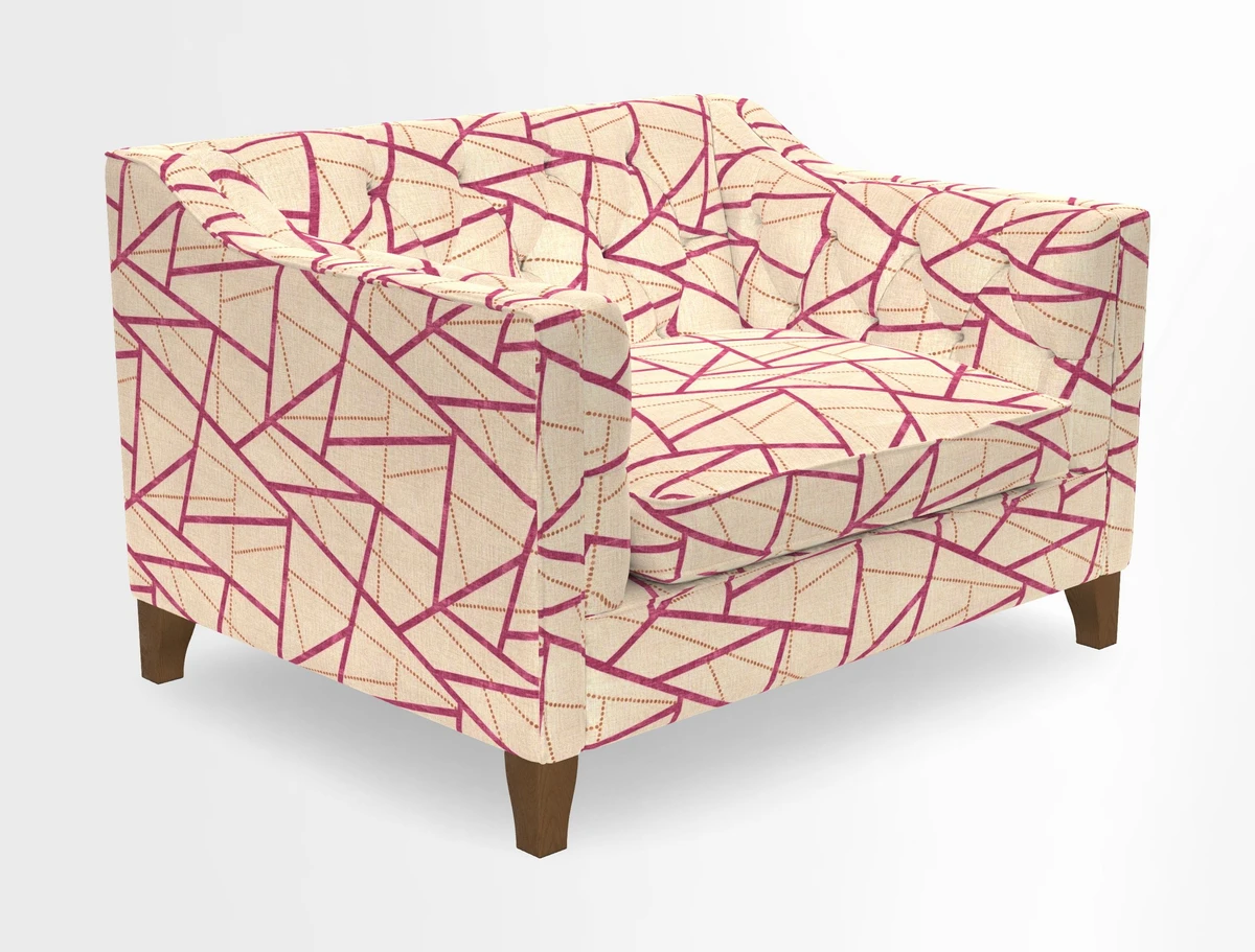 Haresfield Snuggler Dipped Arms in Mohair Lichen Seat Cushion in RHS Gertrude Jekyll Meadow Flower Olive and Scatters in RHS Gertrude Jekyll Folklore Olive