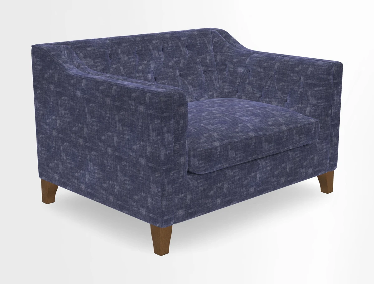 Haresfield Snuggler Dipped Arms in Mohair Lichen Seat Cushion in RHS Gertrude Jekyll Meadow Flower Olive and Scatters in RHS Gertrude Jekyll Folklore Olive