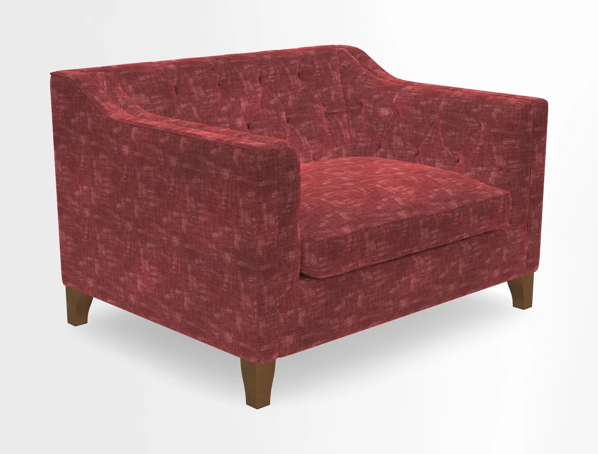Haresfield Snuggler Dipped Arms in Mohair Lichen Seat Cushion in RHS Gertrude Jekyll Meadow Flower Olive and Scatters in RHS Gertrude Jekyll Folklore Olive