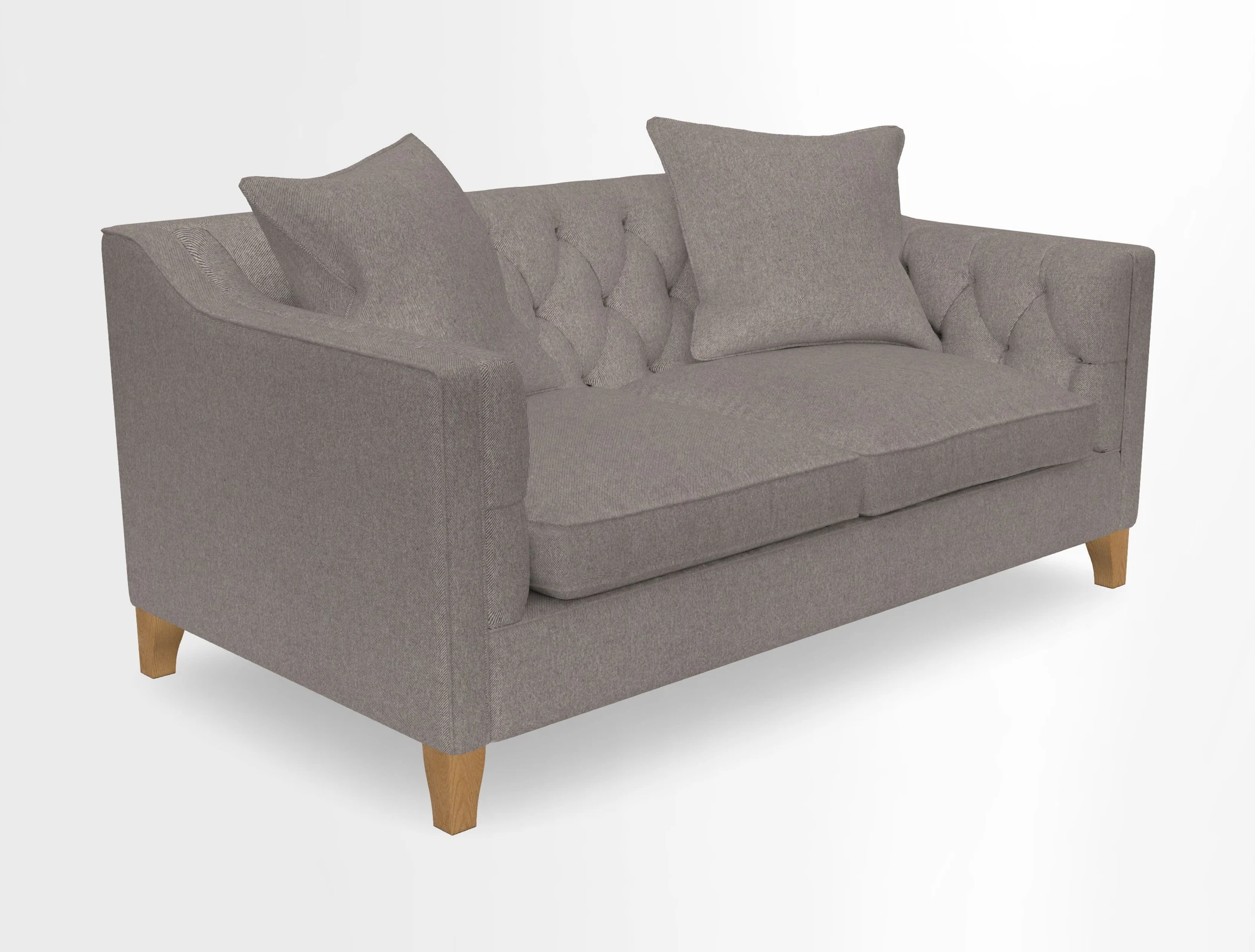 Haresfield 3 Seater Sofa in Linwood Omega Velvet Omega Airforce with Contrasting Piping