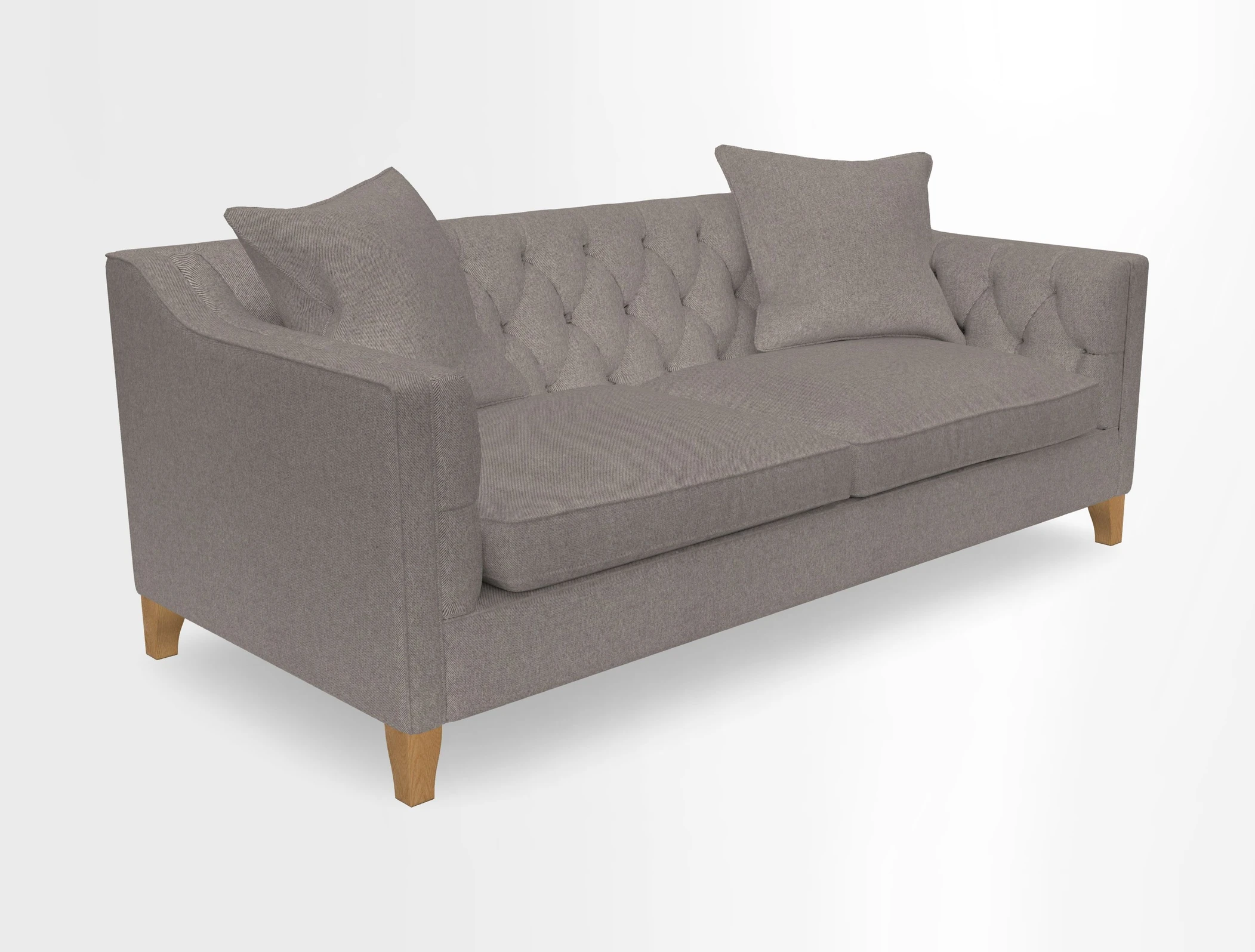Haresfield 3 Seater Sofa in Linwood Omega Velvet Omega Airforce with Contrasting Piping