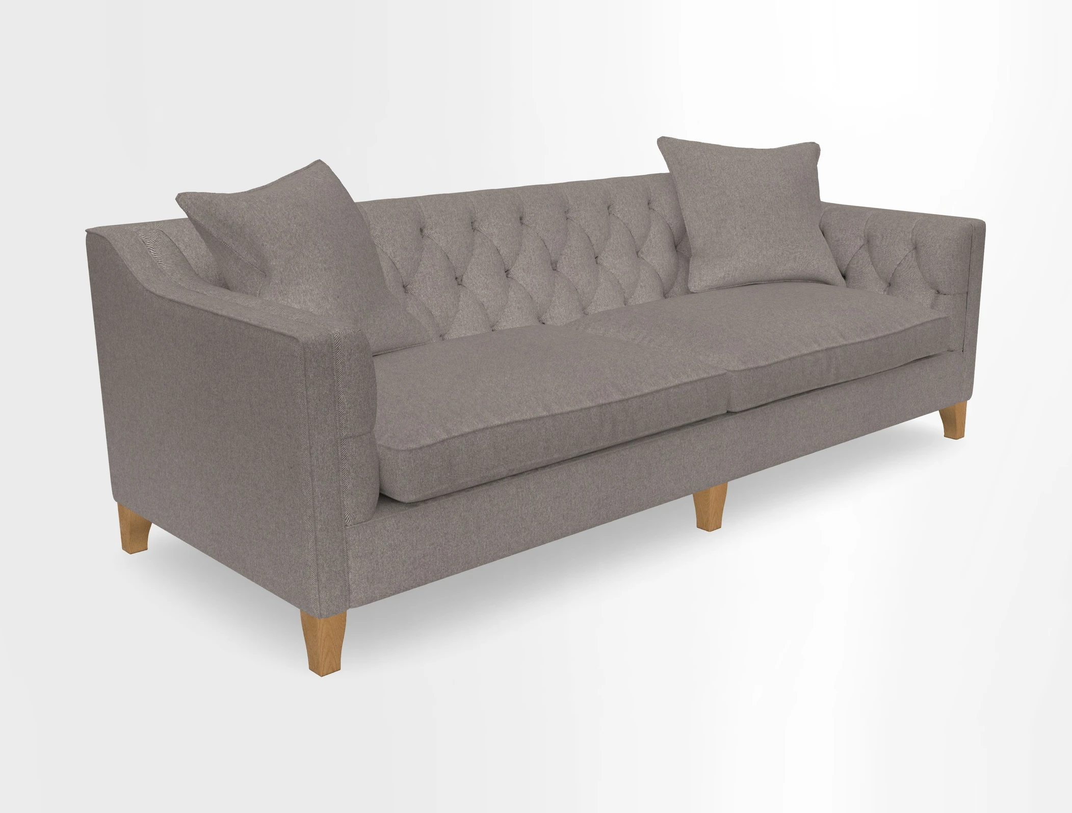 Haresfield 3 Seater Sofa in Linwood Omega Velvet Omega Airforce with Contrasting Piping