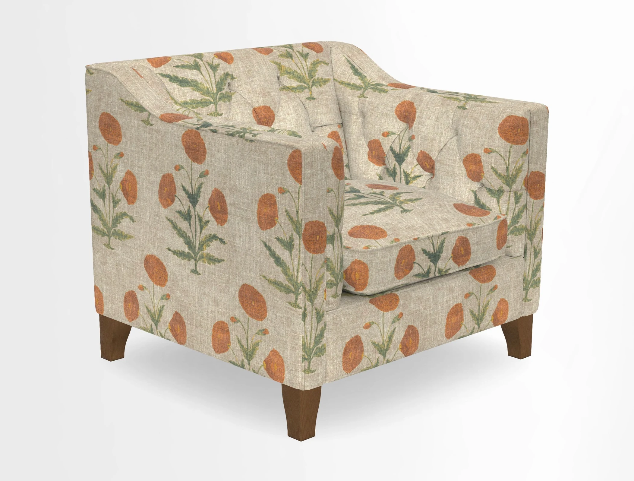 Haresfield Dipped Arm Chair in Two Tone Plain Biscuit
