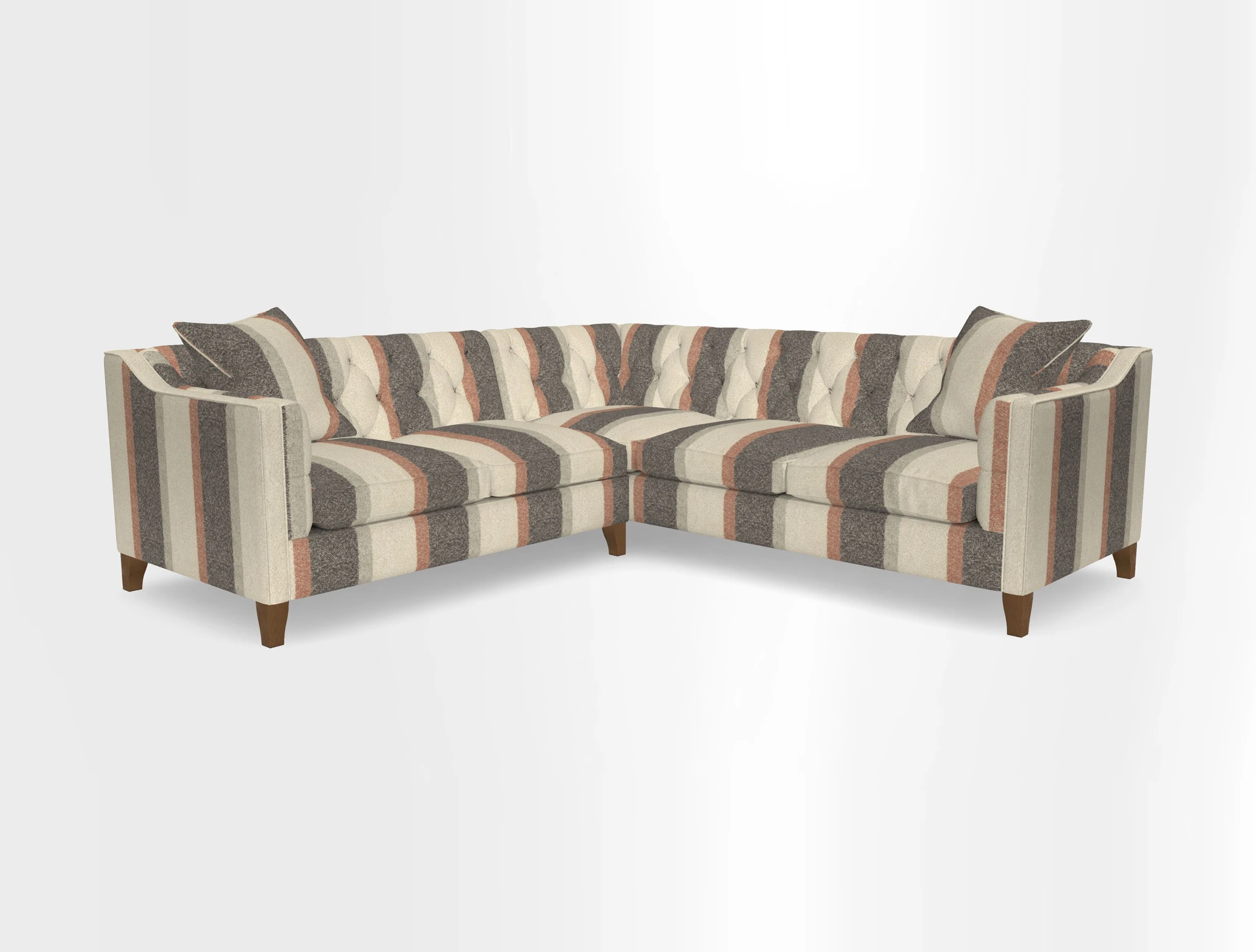 Haresfield Dipped Arm Corner Group LHF & RHF in Two Tone Plain Biscuit