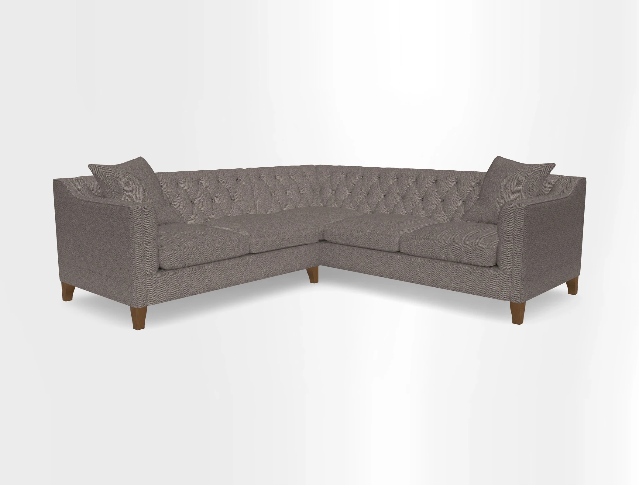 Haresfield Dipped Arm Corner Group LHF & RHF in Two Tone Plain Biscuit