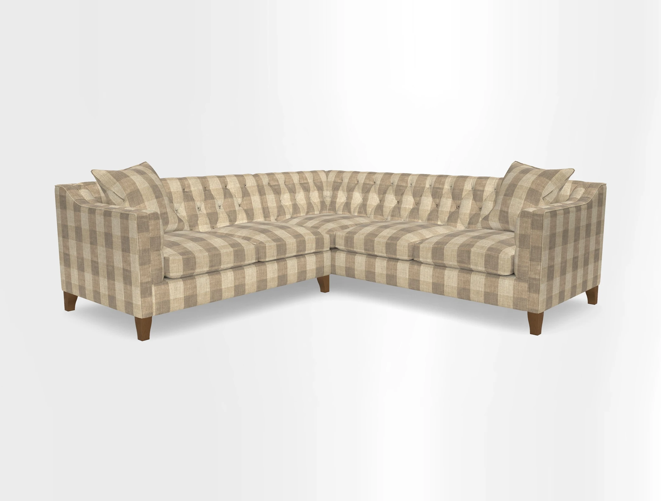 Haresfield Dipped Arm Corner Group LHF & RHF in Two Tone Plain Biscuit