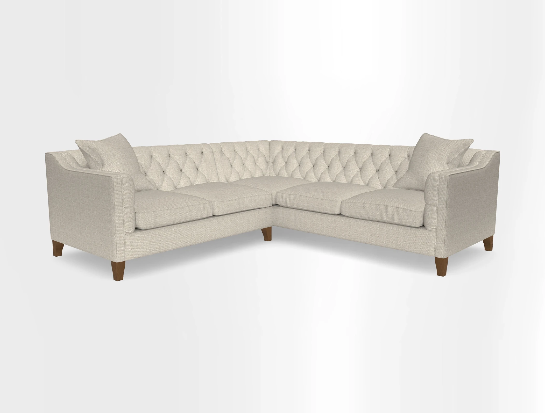 Haresfield Dipped Arm Corner Group LHF & RHF in Two Tone Plain Biscuit