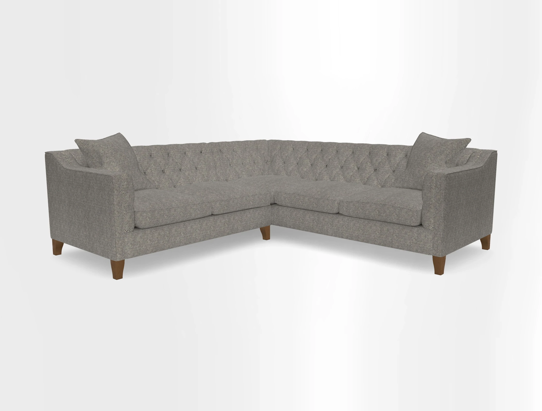 Haresfield Dipped Arm Corner Group LHF & RHF in Two Tone Plain Biscuit