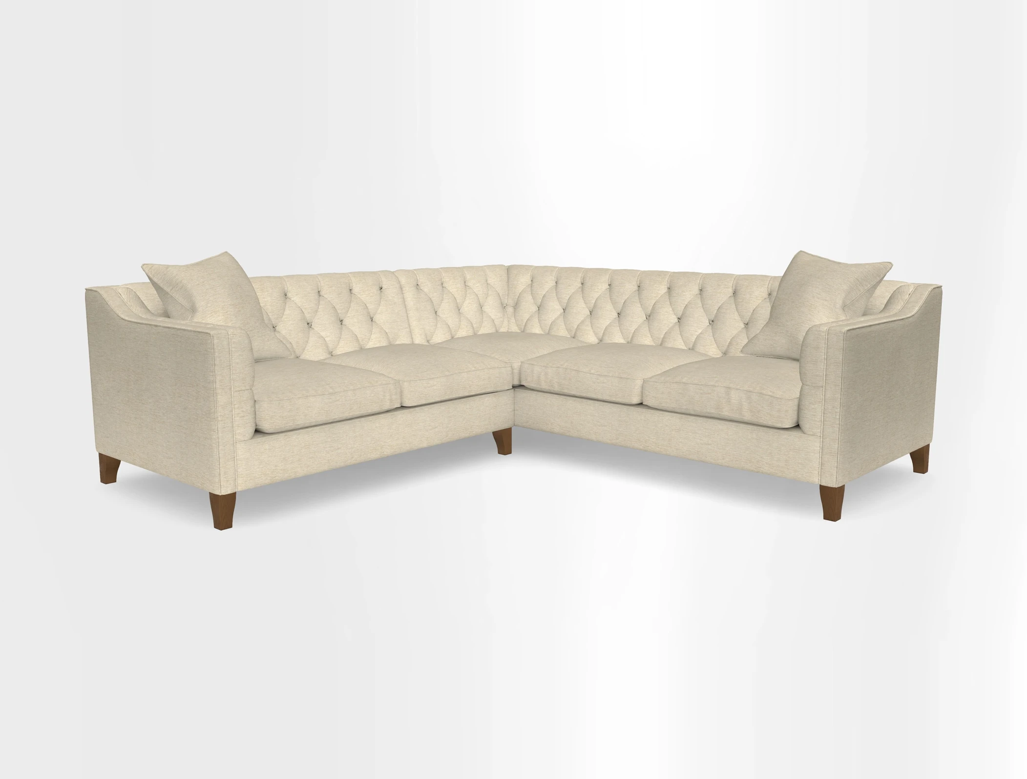 Haresfield Dipped Arm Corner Group LHF & RHF in Two Tone Plain Biscuit