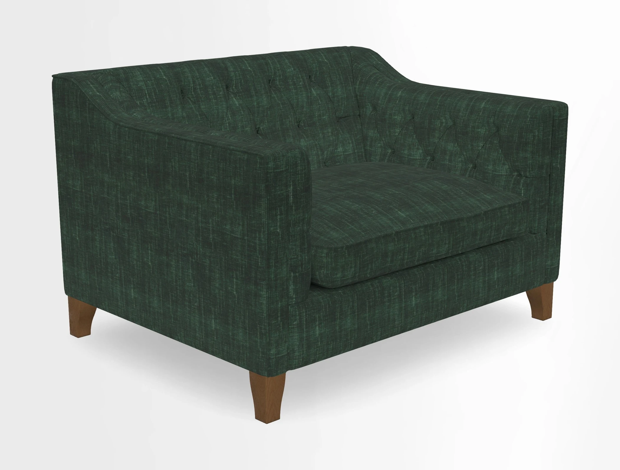 Haresfield Snuggler Dipped Arms in Mohair Lichen Seat Cushion in RHS Gertrude Jekyll Meadow Flower Olive and Scatters in RHS Gertrude Jekyll Folklore Olive