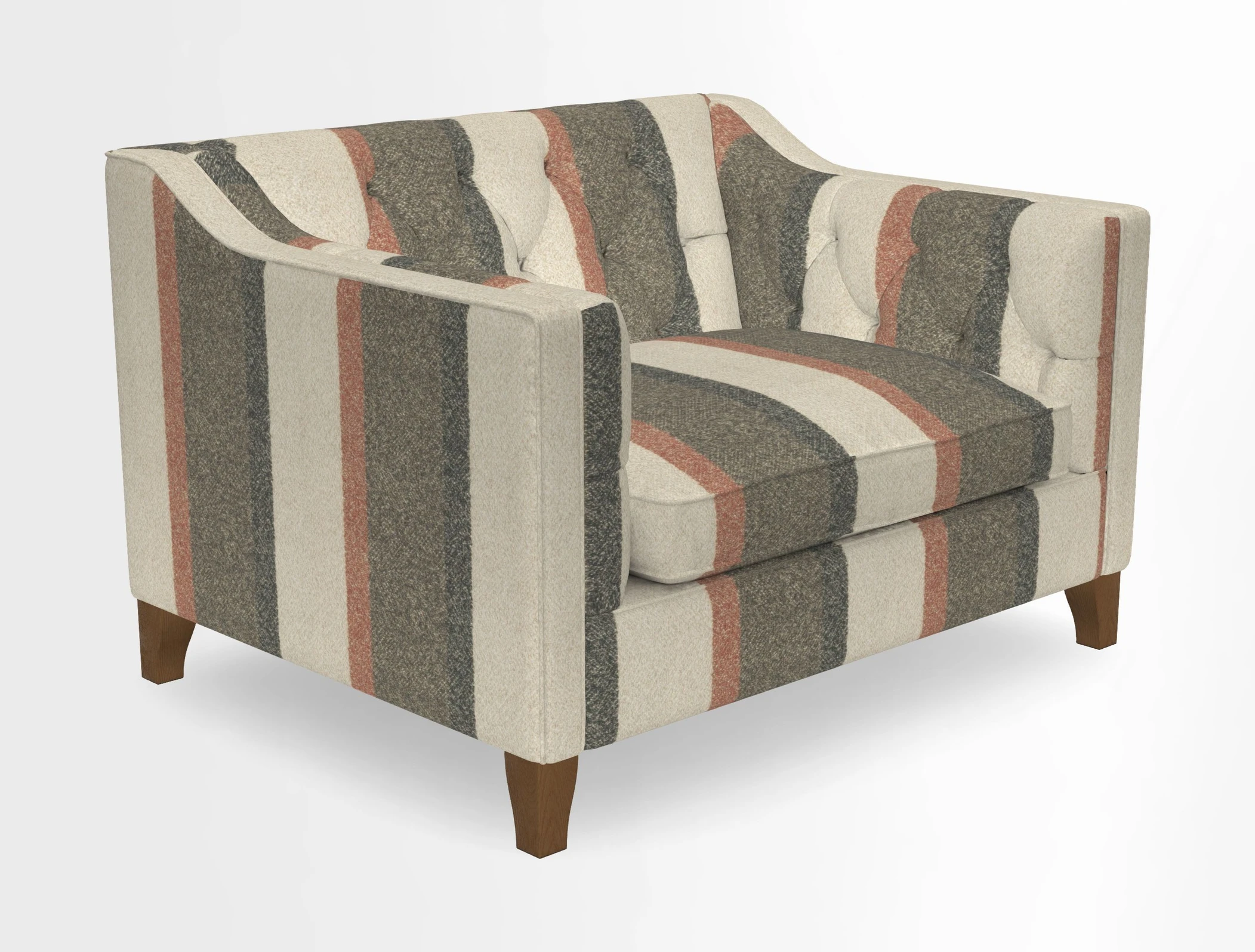 Haresfield Snuggler Dipped Arms in Mohair Lichen Seat Cushion in RHS Gertrude Jekyll Meadow Flower Olive and Scatters in RHS Gertrude Jekyll Folklore Olive