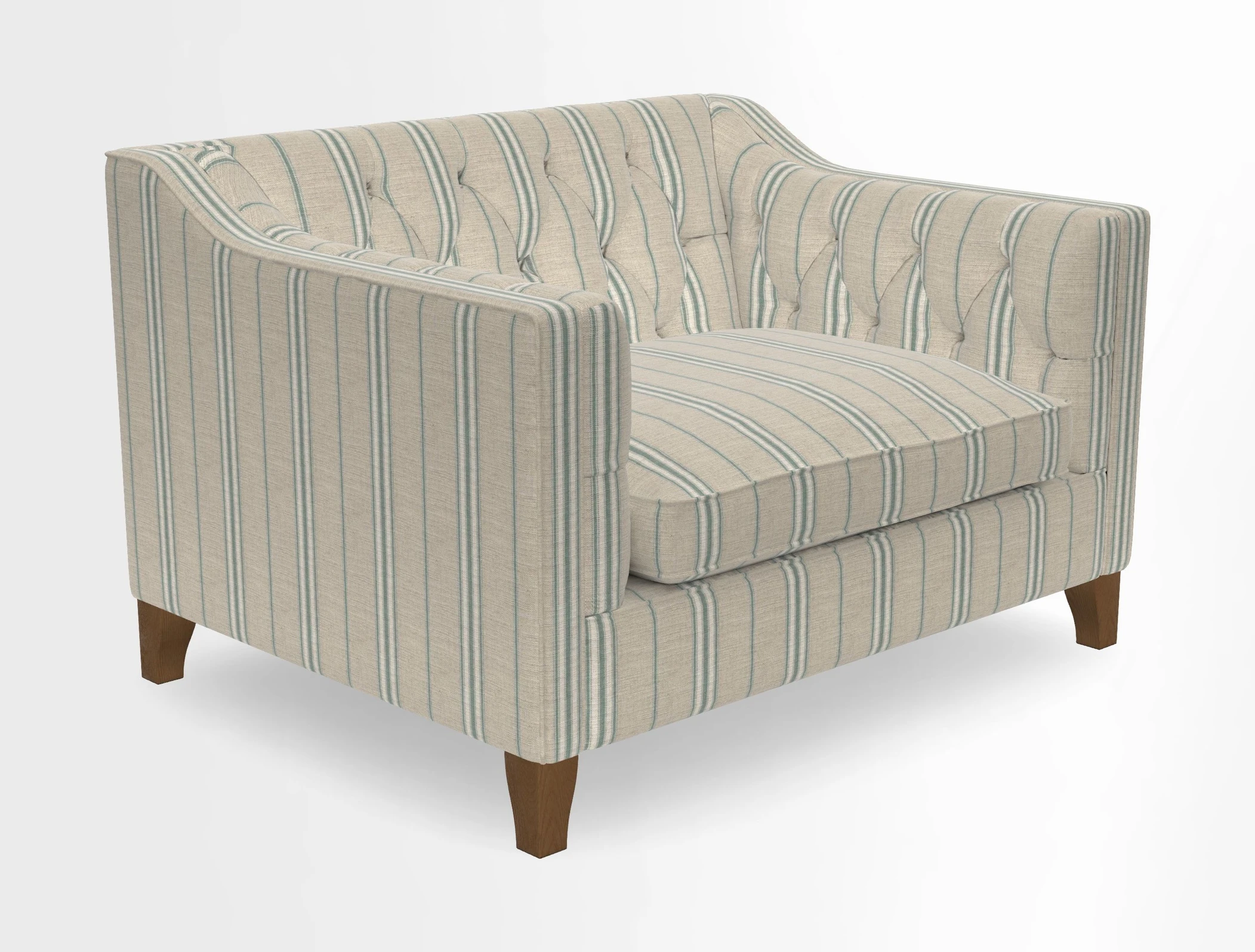 Haresfield Snuggler Dipped Arms in Mohair Lichen Seat Cushion in RHS Gertrude Jekyll Meadow Flower Olive and Scatters in RHS Gertrude Jekyll Folklore Olive
