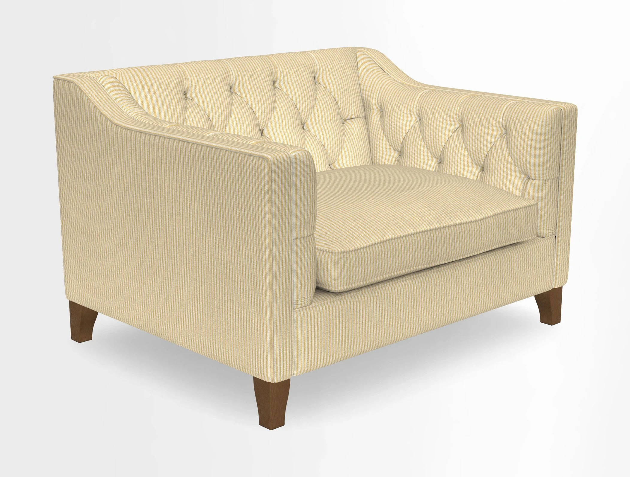 Haresfield Snuggler Dipped Arms in Mohair Lichen Seat Cushion in RHS Gertrude Jekyll Meadow Flower Olive and Scatters in RHS Gertrude Jekyll Folklore Olive