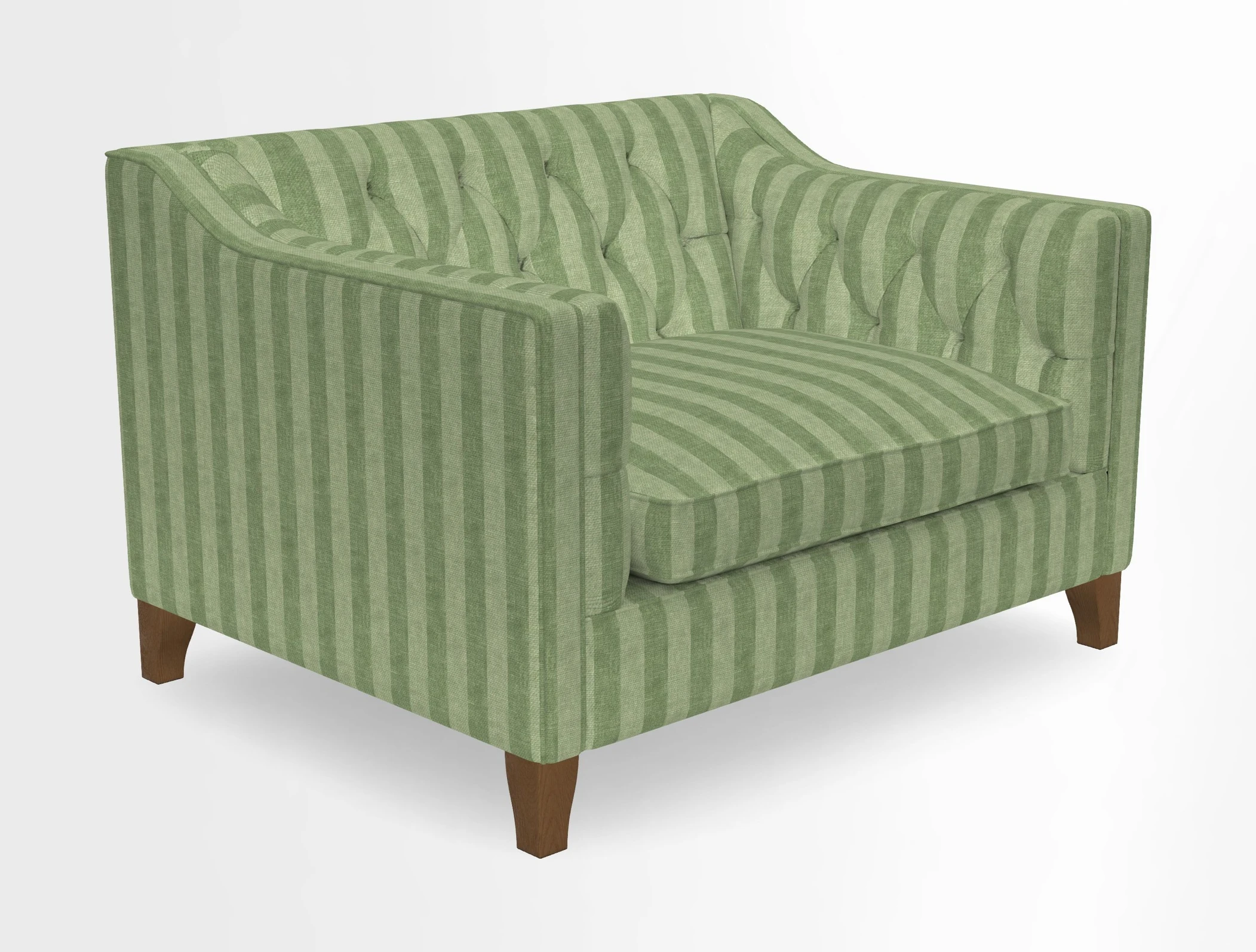 Haresfield Snuggler Dipped Arms in Mohair Lichen Seat Cushion in RHS Gertrude Jekyll Meadow Flower Olive and Scatters in RHS Gertrude Jekyll Folklore Olive