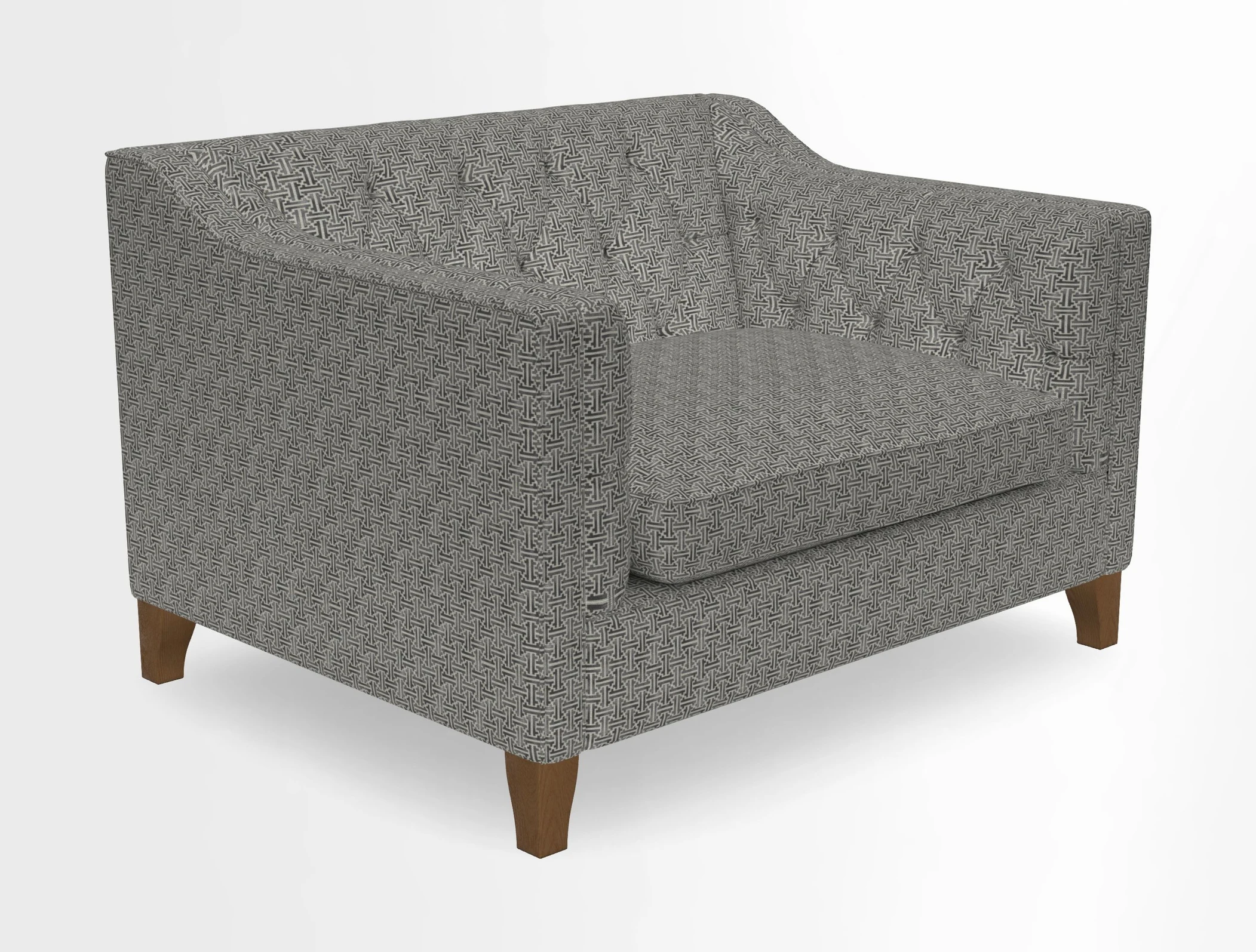 Haresfield Snuggler Dipped Arms in Mohair Lichen Seat Cushion in RHS Gertrude Jekyll Meadow Flower Olive and Scatters in RHS Gertrude Jekyll Folklore Olive