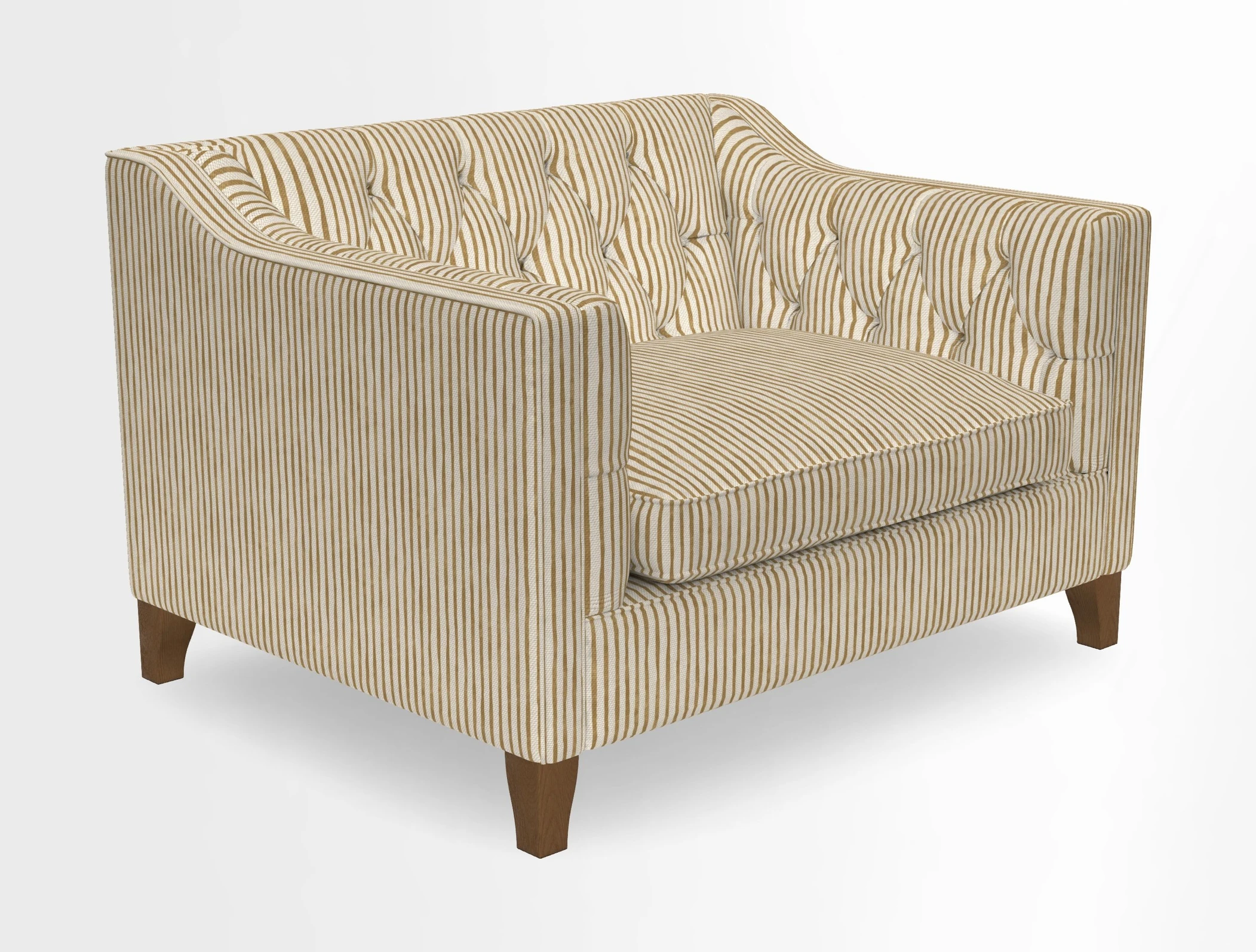 Haresfield Snuggler Dipped Arms in Mohair Lichen Seat Cushion in RHS Gertrude Jekyll Meadow Flower Olive and Scatters in RHS Gertrude Jekyll Folklore Olive