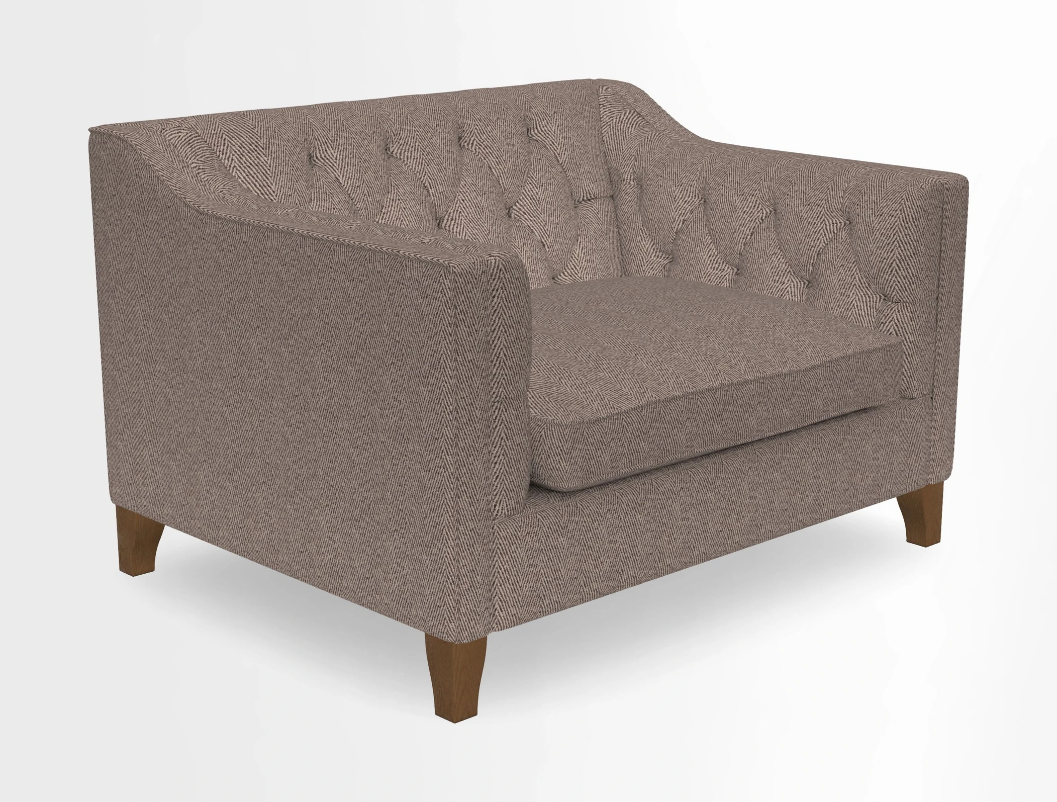 Haresfield Snuggler Dipped Arms in Mohair Lichen Seat Cushion in RHS Gertrude Jekyll Meadow Flower Olive and Scatters in RHS Gertrude Jekyll Folklore Olive