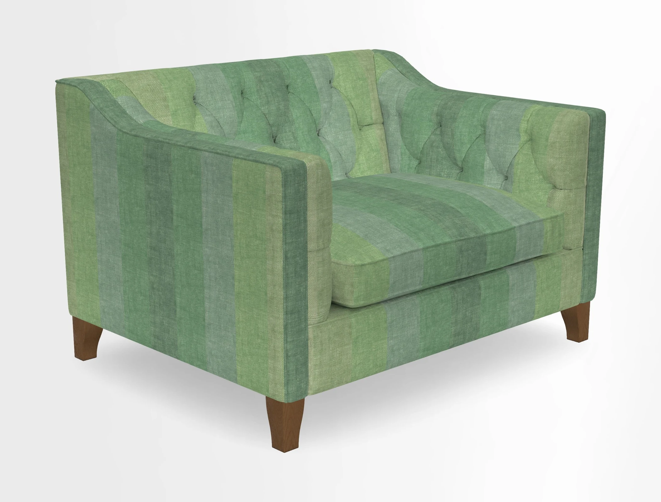 Haresfield Snuggler Dipped Arms in Mohair Lichen Seat Cushion in RHS Gertrude Jekyll Meadow Flower Olive and Scatters in RHS Gertrude Jekyll Folklore Olive