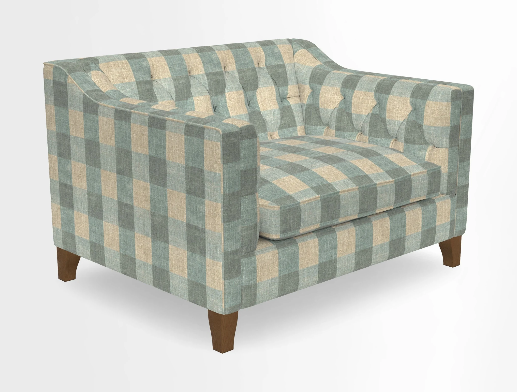Haresfield Snuggler Dipped Arms in Mohair Lichen Seat Cushion in RHS Gertrude Jekyll Meadow Flower Olive and Scatters in RHS Gertrude Jekyll Folklore Olive