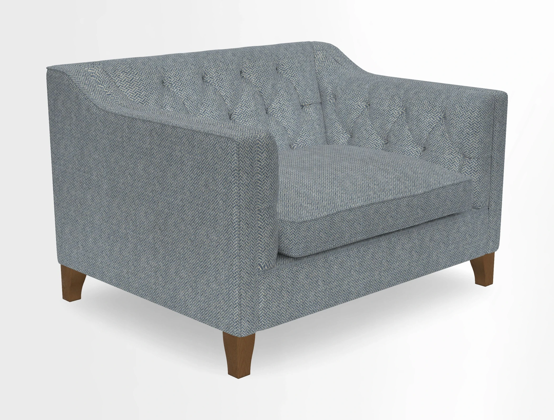 Haresfield Snuggler Dipped Arms in Mohair Lichen Seat Cushion in RHS Gertrude Jekyll Meadow Flower Olive and Scatters in RHS Gertrude Jekyll Folklore Olive