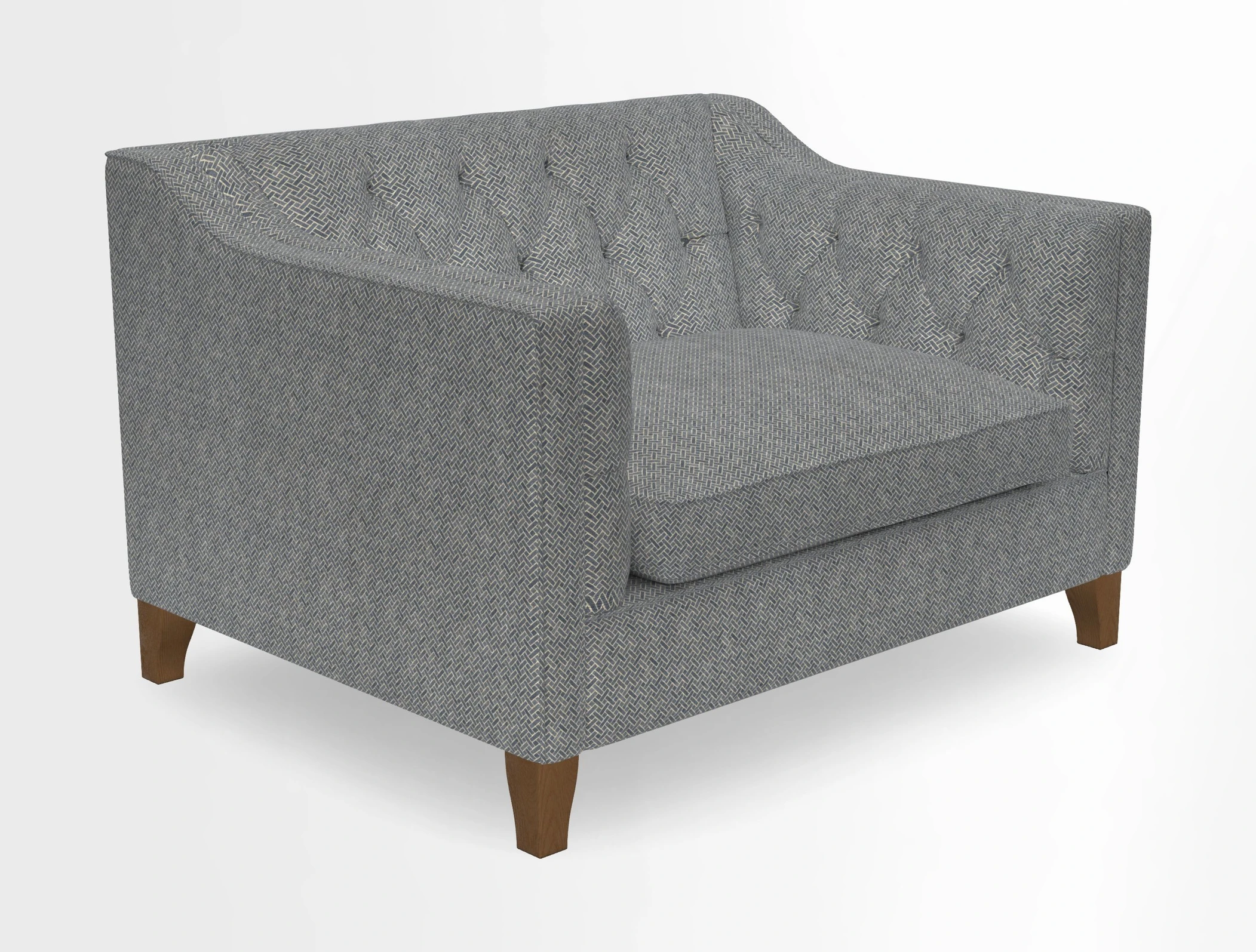 Haresfield Snuggler Dipped Arms in Mohair Lichen Seat Cushion in RHS Gertrude Jekyll Meadow Flower Olive and Scatters in RHS Gertrude Jekyll Folklore Olive
