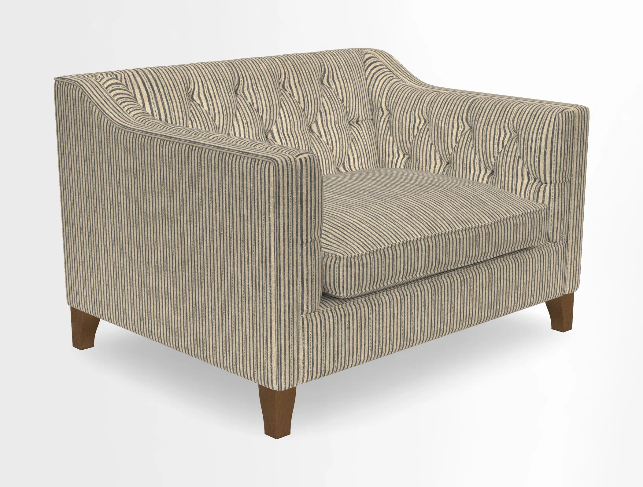 Haresfield Snuggler Dipped Arms in Mohair Lichen Seat Cushion in RHS Gertrude Jekyll Meadow Flower Olive and Scatters in RHS Gertrude Jekyll Folklore Olive