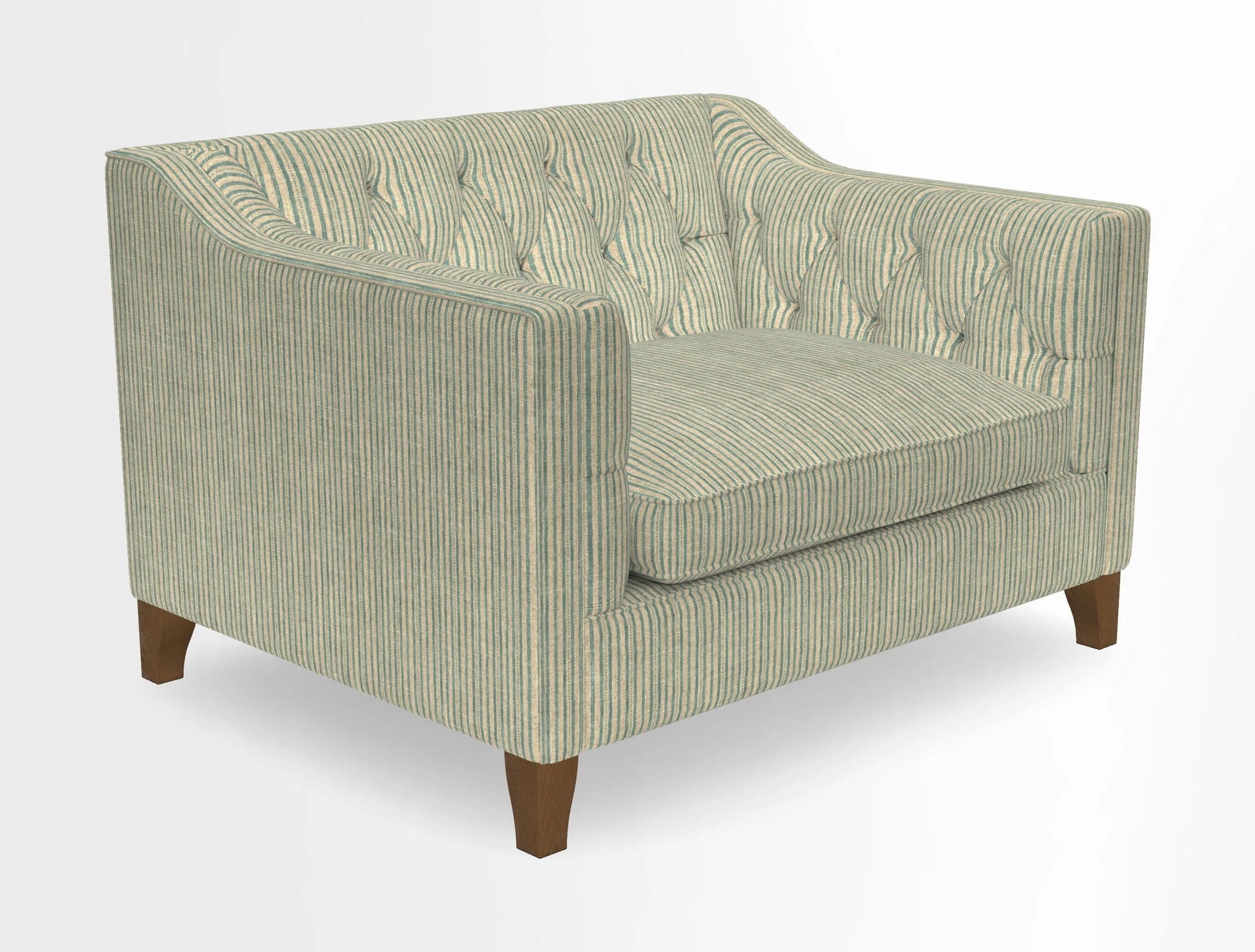 Haresfield Snuggler Dipped Arms in Mohair Lichen Seat Cushion in RHS Gertrude Jekyll Meadow Flower Olive and Scatters in RHS Gertrude Jekyll Folklore Olive