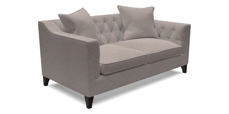 Haresfield 3 Seater Sofa in Linwood Omega Velvet Omega Airforce with Contrasting Piping