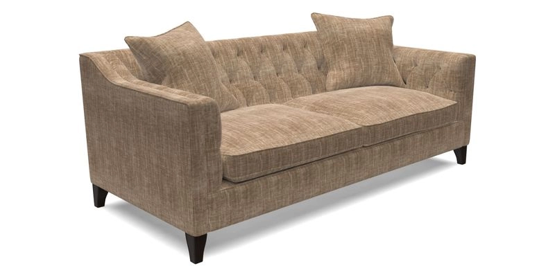 Haresfield 3 Seater Sofa in Linwood Omega Velvet Omega Airforce with Contrasting Piping