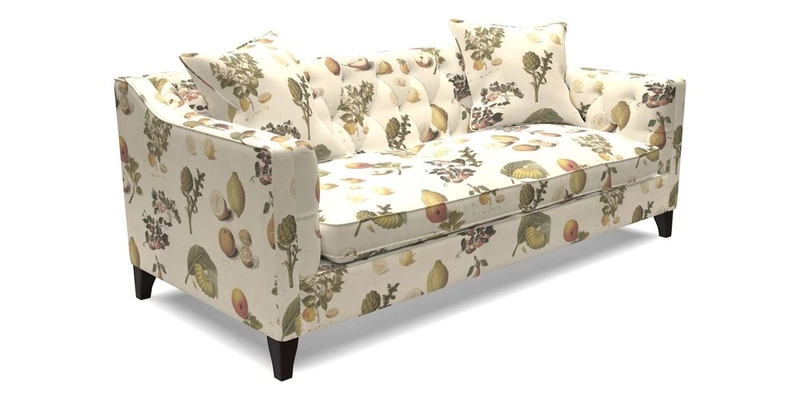 Haresfield 3 Seater Sofa in Linwood Omega Velvet Omega Airforce with Contrasting Piping