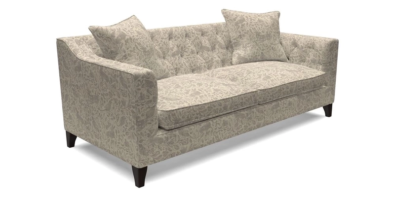 Haresfield 3 Seater Sofa in Linwood Omega Velvet Omega Airforce with Contrasting Piping