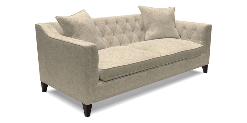 Haresfield 3 Seater Sofa in Linwood Omega Velvet Omega Airforce with Contrasting Piping