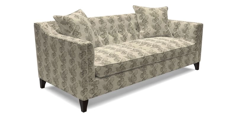 Haresfield 3 Seater Sofa in Linwood Omega Velvet Omega Airforce with Contrasting Piping