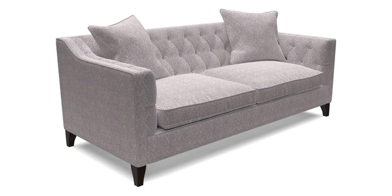 Haresfield 3 Seater Sofa in Linwood Omega Velvet Omega Airforce with Contrasting Piping