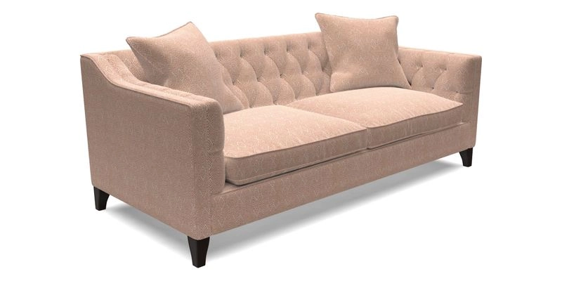 Haresfield 3 Seater Sofa in Linwood Omega Velvet Omega Airforce with Contrasting Piping