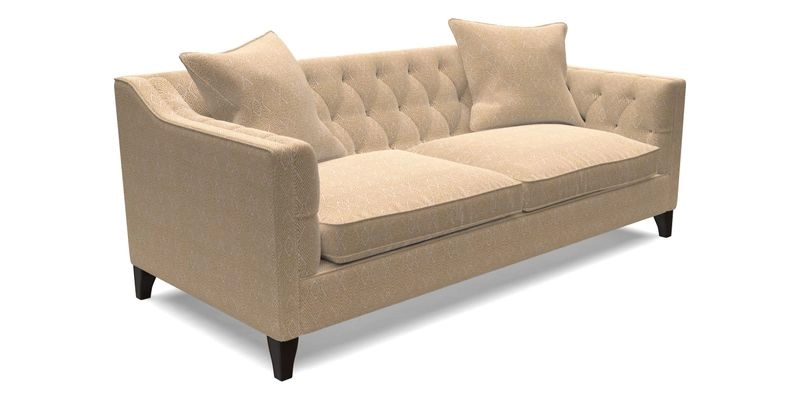 Haresfield 3 Seater Sofa in Linwood Omega Velvet Omega Airforce with Contrasting Piping