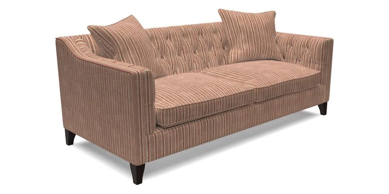 Haresfield 3 Seater Sofa in Linwood Omega Velvet Omega Airforce with Contrasting Piping