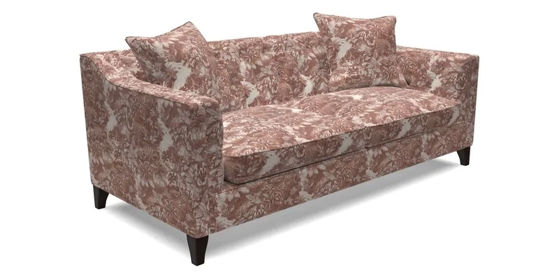 Haresfield 3 Seater Sofa in Linwood Omega Velvet Omega Airforce with Contrasting Piping
