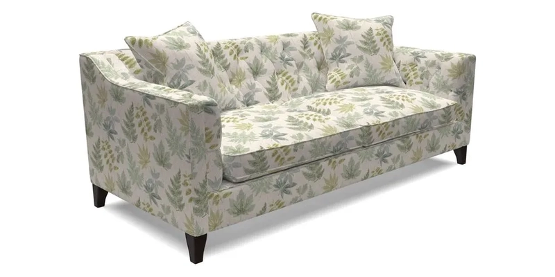 Haresfield 3 Seater Sofa in Linwood Omega Velvet Omega Airforce with Contrasting Piping