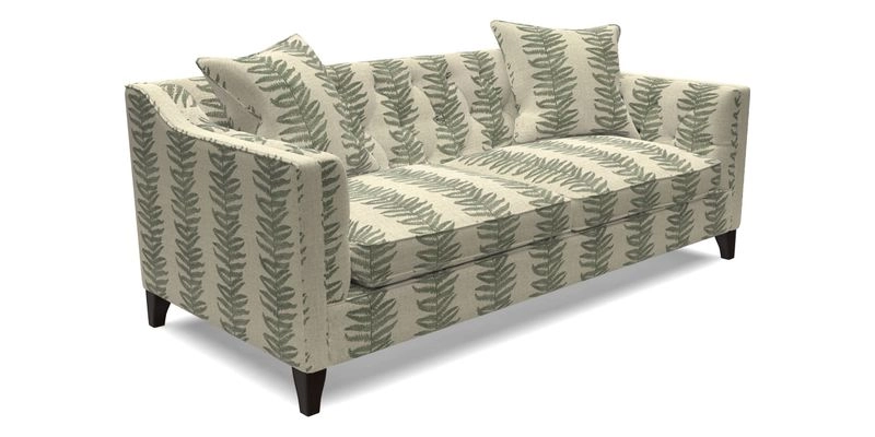 Haresfield 3 Seater Sofa in Linwood Omega Velvet Omega Airforce with Contrasting Piping