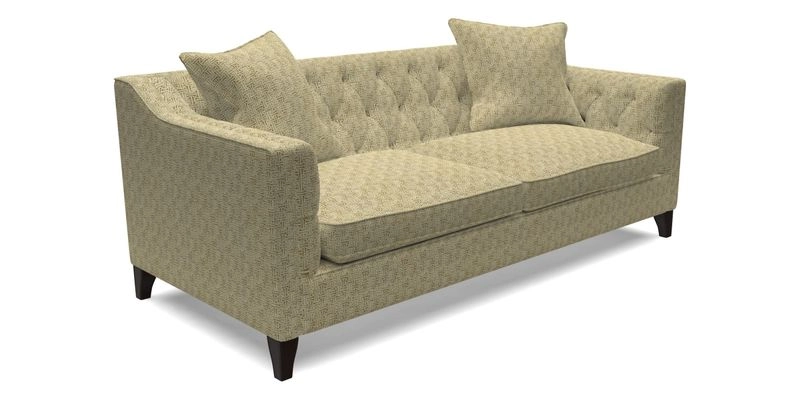 Haresfield 3 Seater Sofa in Linwood Omega Velvet Omega Airforce with Contrasting Piping