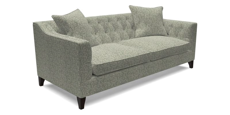Haresfield 3 Seater Sofa in Linwood Omega Velvet Omega Airforce with Contrasting Piping