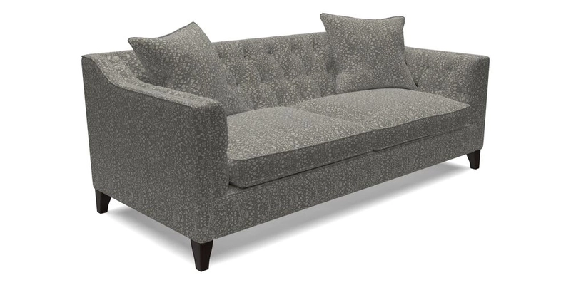 Haresfield 3 Seater Sofa in Linwood Omega Velvet Omega Airforce with Contrasting Piping