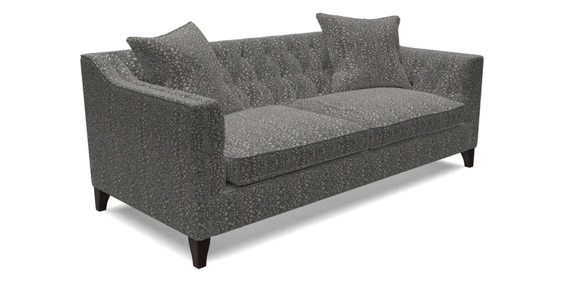 Haresfield 3 Seater Sofa in Linwood Omega Velvet Omega Airforce with Contrasting Piping